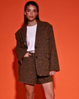 STUDIO AMAYA SHORT GLOW MULTIPRINT BROWN