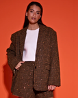 STUDIO AMAYA BLAZER MIDNIGHT MULTIPRINT BROWN