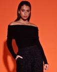 STUDIO AMAYA TOP EMBER OFF SHOULDER BLACK