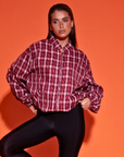 STUDIO AMAYA BOMBER CHECK JACKET/BLOUSE OVERSIZED RED