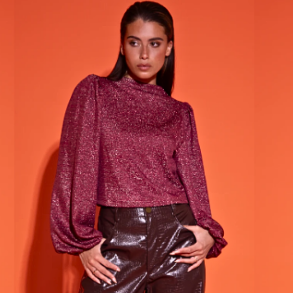 STUDIO AMAYA TOP EDEN GLITTER RED/ROZE