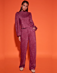 STUDIO AMAYA PANTS MIRA GLITTER RED/ROZE