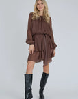 A-VIEW JURK OVENA DRESS DARK BROWN