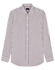PAUL & SHARK OVERHEMD SOFT TOUCH COTTON SHIRT ROWS WHITE BEIGE