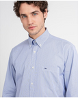 PAUL & SHARK OVERHEMD STRIPED COTTON LIGHT BLUE WHITE