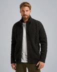 PME LEGEND VEST ZIP JACKET HEAVY KNIT MIXED YARN DARK GREY MELEE