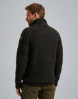 PME LEGEND VEST ZIP JACKET HEAVY KNIT MIXED YARN DARK GREY MELEE