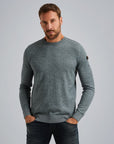PME LEGEND PULLOVER R-NECK SOFT BLEND SILVER BLUE