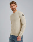 PME LEGEND PULLOVER R-NECK SOFT BLEND BONE WHITE