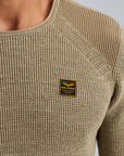 PME LEGEND PULLOVER R-NECK COTTON RIB MELEE KNIT SENECA ROCK