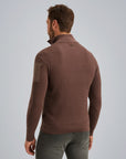 PME LEGEND PULLOVER HALF ZIP COTTON KNIT MARRON