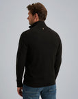 PME LEGEND PULLOVER HALF ZIP COTTON KNIT BLACK