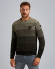 PME LEGEND PULLOVER R-NECK GRADIENT KNIT BELUGA