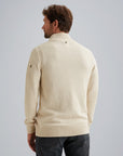 PME LEGEND PULLOVER HALF ZIP SOFT BLEND BONE WHITE MELEE