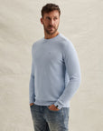 PME LEGEND PULLOVER R-NECK COTTON MODAL PLACID BLUE