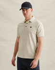 PME LEGEND POLO JACQUARD JERSEY BONE WHITE