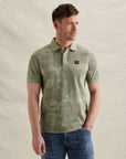 PME LEGEND POLO PRINTED TWO TONE PIQUE ICEBERG GREEN