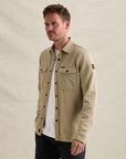 PME LEGEND OVERSHIRT CARGO WAFFLE JERSEY SHIRT STONE GREEN