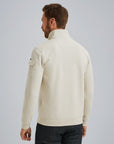 PME LEGEND SWEATER HALF ZIP INTERLOCK JERSEY BONE WHITE