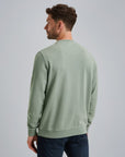 PME LEGEND SWEATER CREWNECK TERRY GARMENT DYED SILVER BLUE