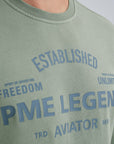PME LEGEND SWEATER CREWNECK TERRY GARMENT DYED SILVER BLUE