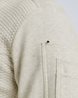 PME LEGEND VEST ZIP JACKET JACQUARD INTERLOCK SWEAT BONE WHITE MELEE
