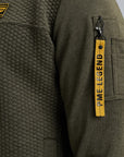 PME LEGEND VEST SWEAT JACKET JACQUARD WITH ZIPPER GREEN