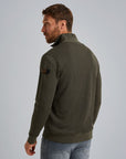 PME LEGEND PULLOVER HALF ZIP KNIT LOOK JERSEY BELUGA