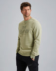 PME LEGEND SWEATER CREWNECK 3T CROSS FLEECE DESERT SAGE