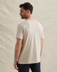 PME LEGEND T-SHIRT R-NECK JACQUARD STRIPED BONE WHITE