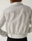 LAAGAM BLOUSE RYKA STRIPED SHIRT WHITE
