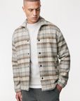 GENTI OVERSHIRT MONOGRAM WOOL MIX CHECK BROWN