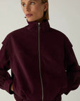 LAAGAM JAS SIGNY BOMBER JACKET BURGUNDY