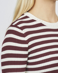 SISTERS POINT TOP HUGA-LS SWEATER D.BORDEAUX/CREAM