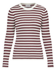 SISTERS POINT TOP HUGA-LS SWEATER D.BORDEAUX/CREAM