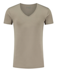 SLATER T-SHIRT TENCEL COOLMAX 2-PACK DEEP V-NECK KHAKI