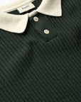 FORÉT PULLOVER SOW RIB POLO KNIT DARK GREEN