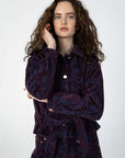 COSTER COPENHAGEN JAS DENIM JACKET DARK BLUE/BORDEAUX