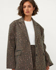 STUDIO AMAYA BLAZER MIDNIGHT PAILLETTEN OVERSIZED MULTI PRINT