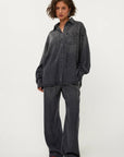 STUDIO AMAYA BLOUSE VEA DENIM LOOK GLITTER GREY