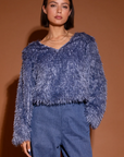STUDIO AMAYA PULLOVER BRIDGET TOP BLUE