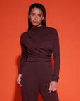 STUDIO AMAYA TOP BO LONGSLEEVE BROWN