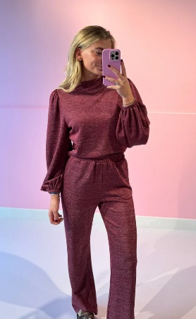 STUDIO AMAYA TOP EDEN GLITTER RED/ROZE