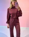 STUDIO AMAYA PANTS MIRA GLITTER RED/ROZE