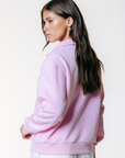 COLOURFUL REBEL SWEATER LOGO EMBRO ZIP SWEAT LIGHT PINK