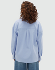 JOSH V BLOUSE JV-ROMULO OVERSIZED STRIPED MID BLUE