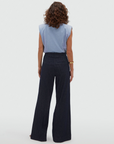JOSH V PANTS JV-INDRA HIGH WAISTED WIDE LEG DARK BLUE CHAMBRAY