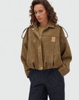 JOSH V JACKET JV-VITO OVERSIZED SUEDINE DARK KHAKI