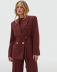 JOSH V BLAZER JV-DEE OVERSIZED BURGUNDY