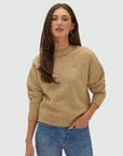 JOSH V PULLOVER JV-IZE OVERSIZED TRUI LIGHT BROWN MELANGE